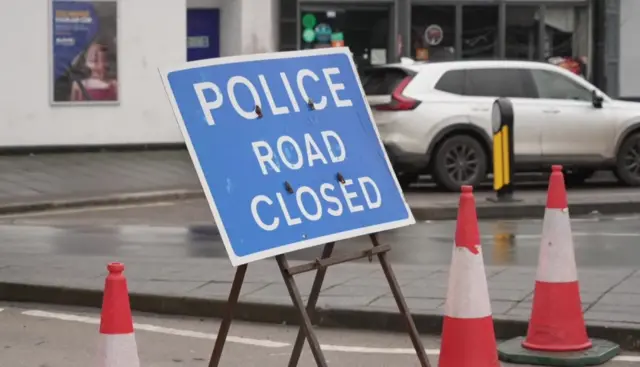 Road closed sign