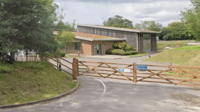 Frant Church of England primary school exterior and wooden gate and driveway