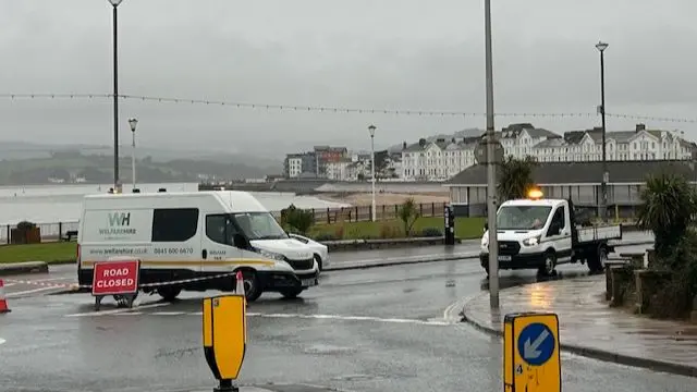 A road block is seen in Exmouth