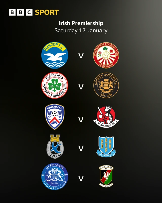 Irish Premiership Fixtures