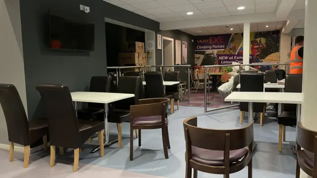 Chairs and tables in a leisure centre
