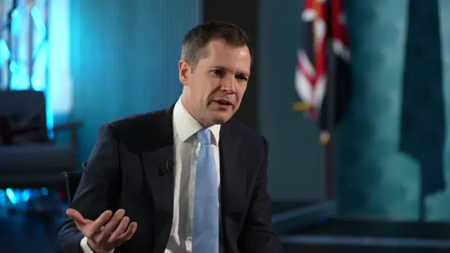 Robert Jenrick during the interview.