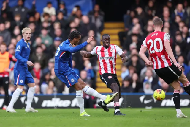 Chelsea's Joao Pedro scores their first goal