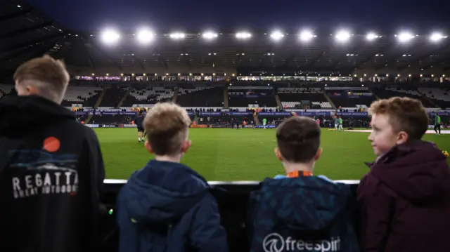 Young fans at Swansea City