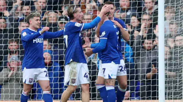 Ipswich players celebrate