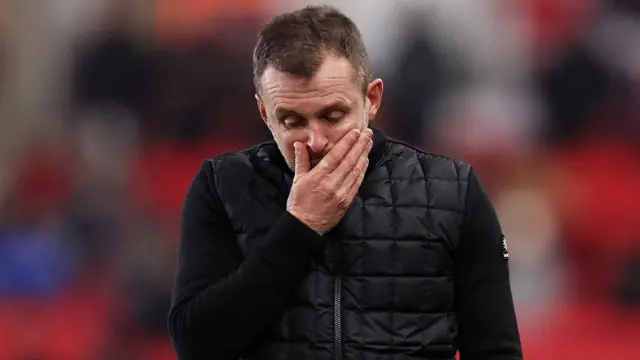 A downcast looking Charlton boss Nathan Jones