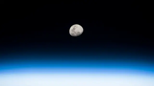 A photo of the moon taken by Nasa astronaut Randy Bresnik from the International Space Station on 3 August 2017.