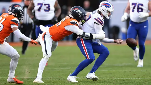 Josh Allen fumbles the ball