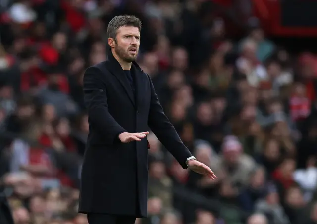 Manchester United interim manager Michael Carrick reacts
