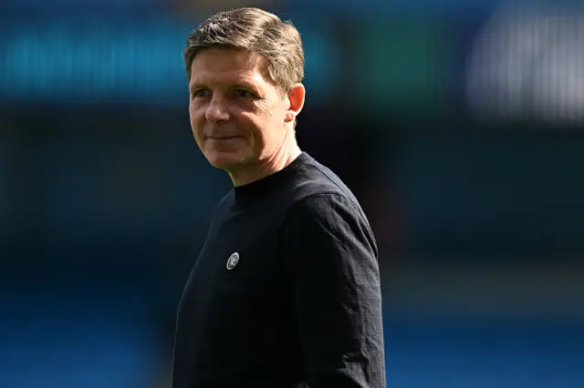 Oliver Glasner, manager of Crystal Palace looks on
