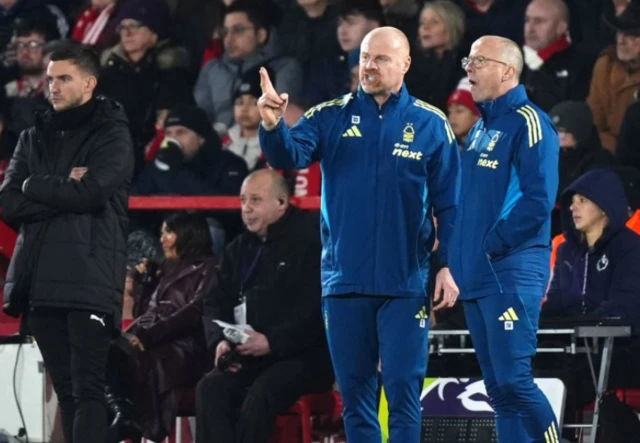 Nottingham Forest manager Sean Dyche on the touchline