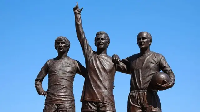 The United Trinity staue of George Best, Denis Law and Sir Bobby Charlton
