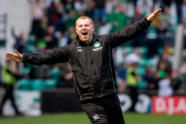 Neil Lennon as Hibs manager in May 2018