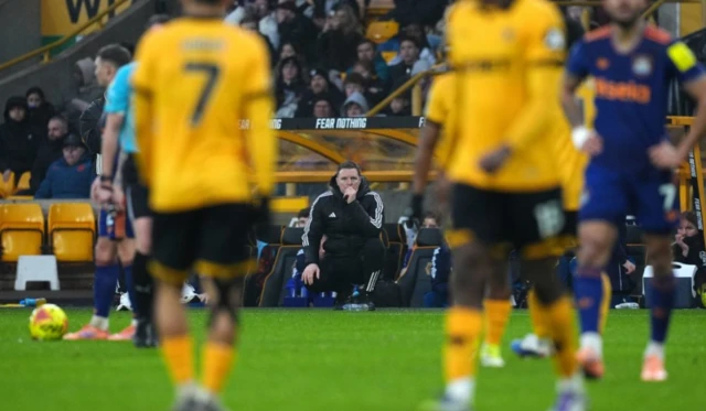 Newcastle United manager Eddie Howe reacts on the touchline