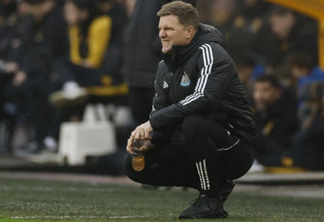Newcastle United manager Eddie Howe reacts