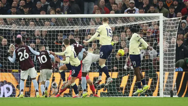 Jake O'Brien scores an offisde goal for Everton