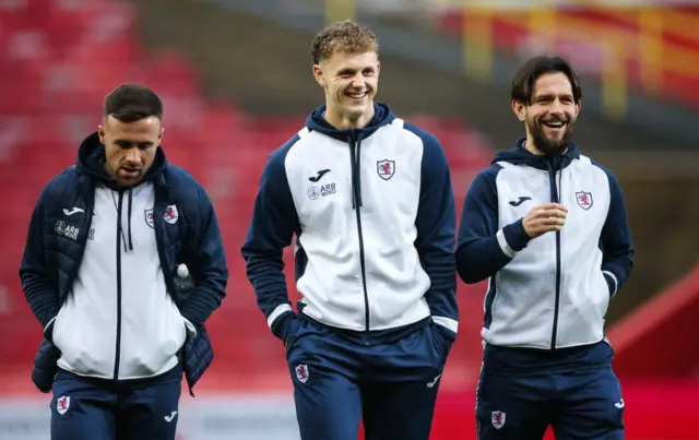 Raith Rovers' Lewis Vaughan, Jack Hamilton and Dylan Easton