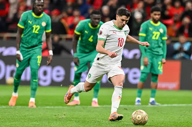 Brahim Diaz takes a penalty