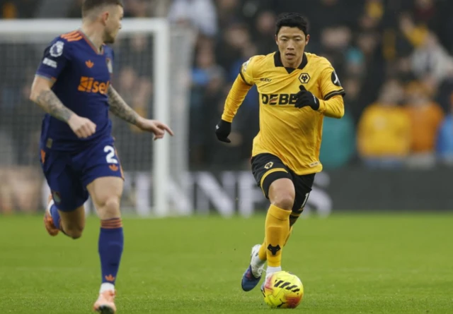 Wolverhampton Wanderers' Hwang Hee-chan in action