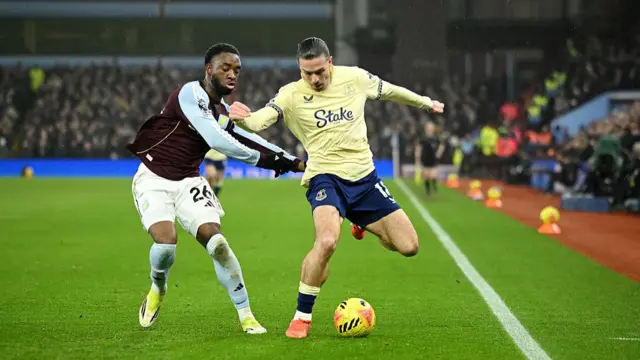 Jack Grealish playing for Everton
