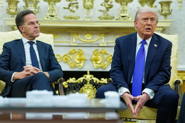 Mark Rutte and Donald Trump.