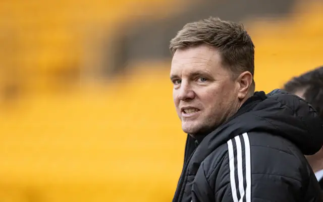 Newcastle United's manager Eddie Howe looks on before the match