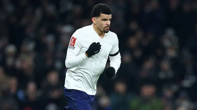 Dominic Solanke in action for Spurs