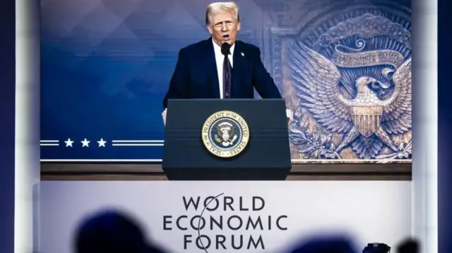 Trump appeared at Davos remotely last year, a few days after his inauguration