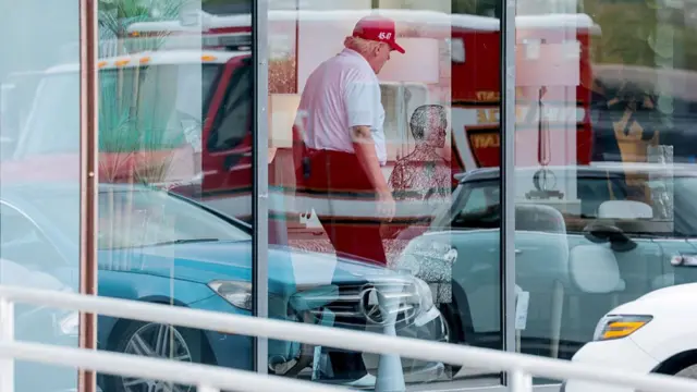 Donald Trump at the furniture store