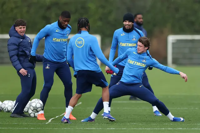Tottenham players in training