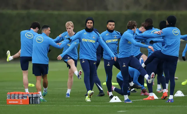 Tottenham players in training
