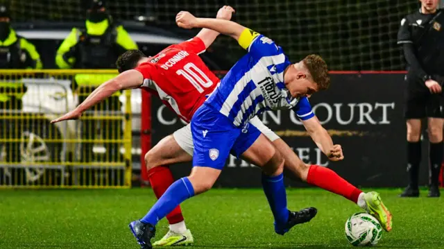 Action from Larne v Coleraine