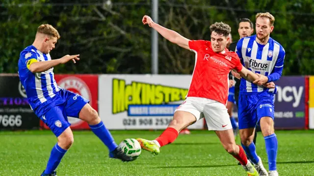 Action from Larne v Coleraine