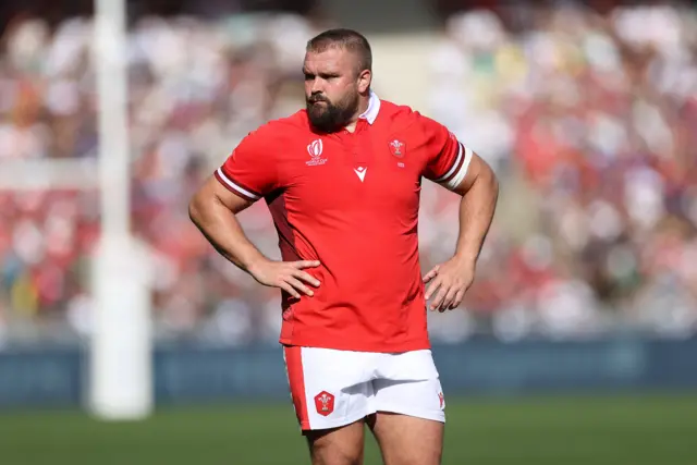 Tomas Francis in action for Wales at the 2023 World Cup