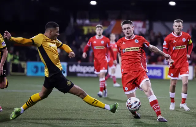 Action between Cliftonville and Carrick Rangers