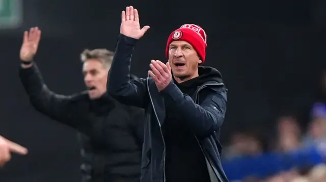 Bristol City boss Gerhard Struber during the 2-0 loss at Ipswich