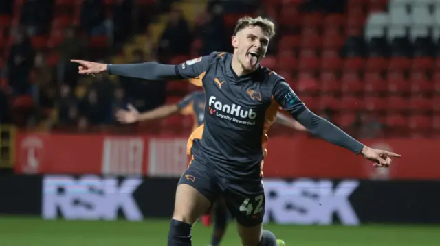 Bobby Clark celebrates scoring for Derby at Charlton