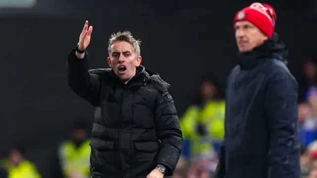 Ipswich boss Kieran McKenna during the game against Bristol City