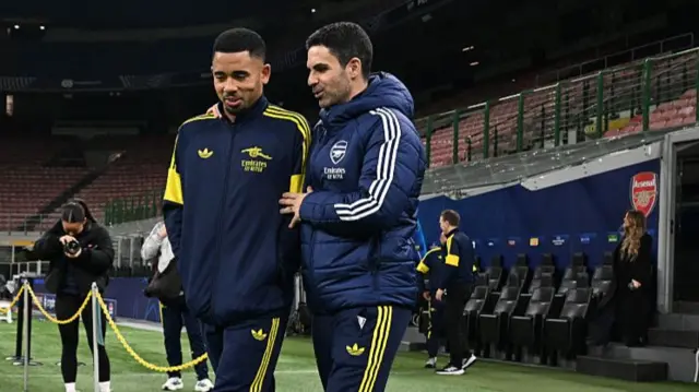 Gabriel Jesus and Mikel Arteta