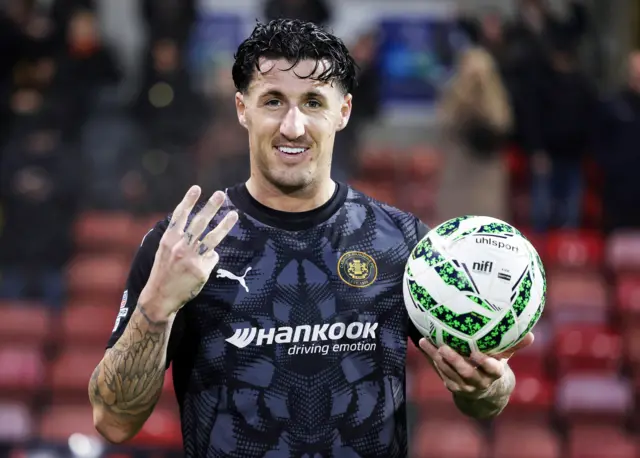 Danny Gibson celebrates