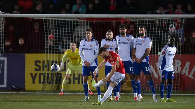 Luke Garbutt's free-kick