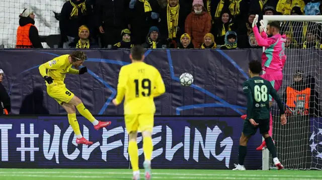 Hogh scores a header