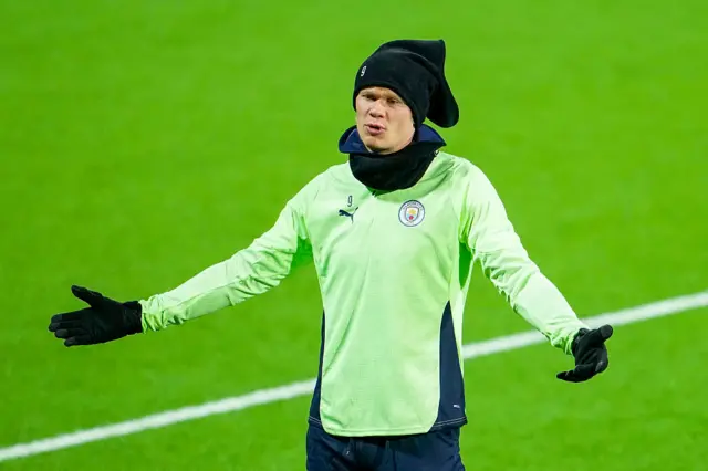 Erling Haaland training for Man City
