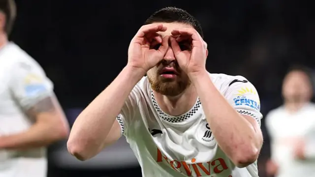 Zan Vipotnik celebrates scoring his second goal against Blackburn