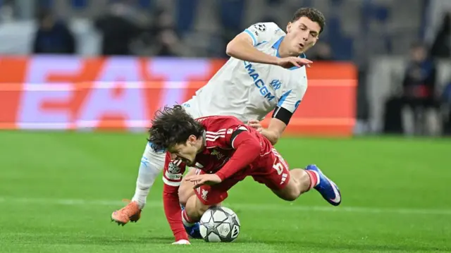 Action from Liverpool-Marseille game