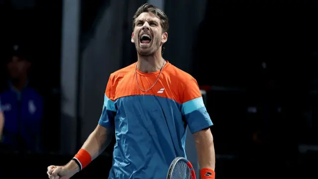 Cameron Norrie celebrates victory