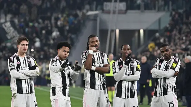 Juventus players celebrate