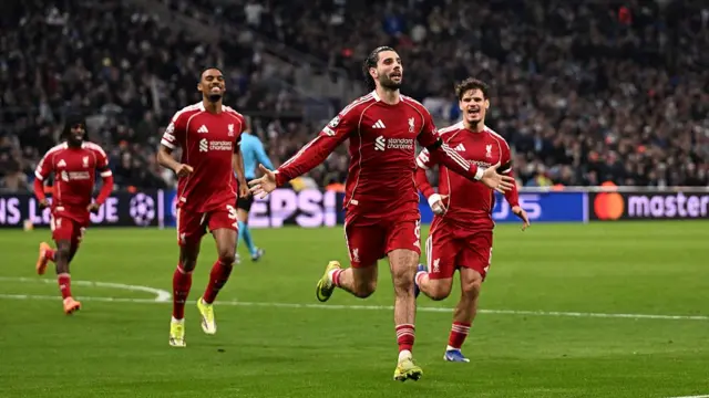Liverpool players celebrate