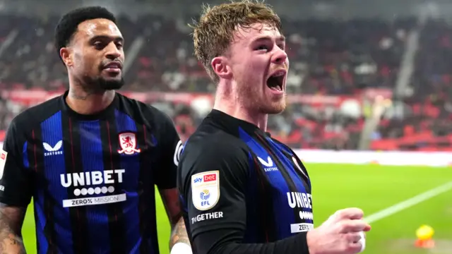 Tommy Conway celebrates scoring