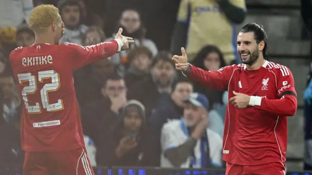 Liverpool players celebrate